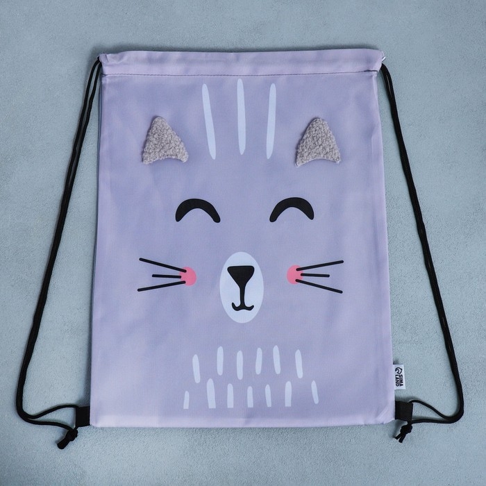 Мешок для обуви «Милый котик» с дополнительными элементами, 41×31 см Мешок для обуви «Милый котик» с дополнительными элементами, 41×31 см