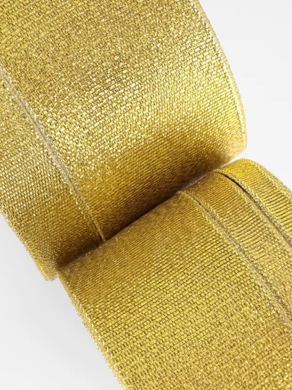 Набор парчовых лент, 5 шт., размер лент: 6/10/20/40/50 мм, 23&plusmn;1 м, цвет золотой