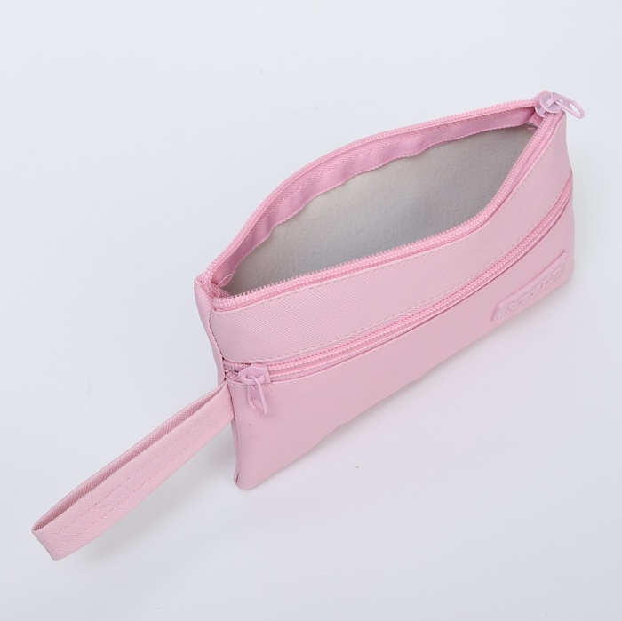 Косметичка-пенал на молнии, наружный карман, цвет розовый