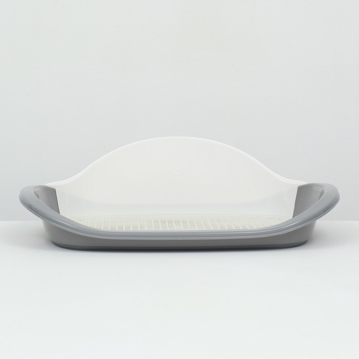 Туалет для собак, 57 х 42 х 16 см, белый/серый