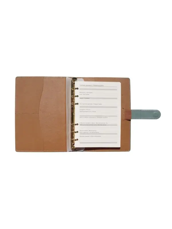 Органайзер на кольцах, C6, с хлястиком, 80л, линия, к/зам, Зеленый Органайзер на кольцах, C6, с хлястиком, 80л, линия, к/зам, Зеленый