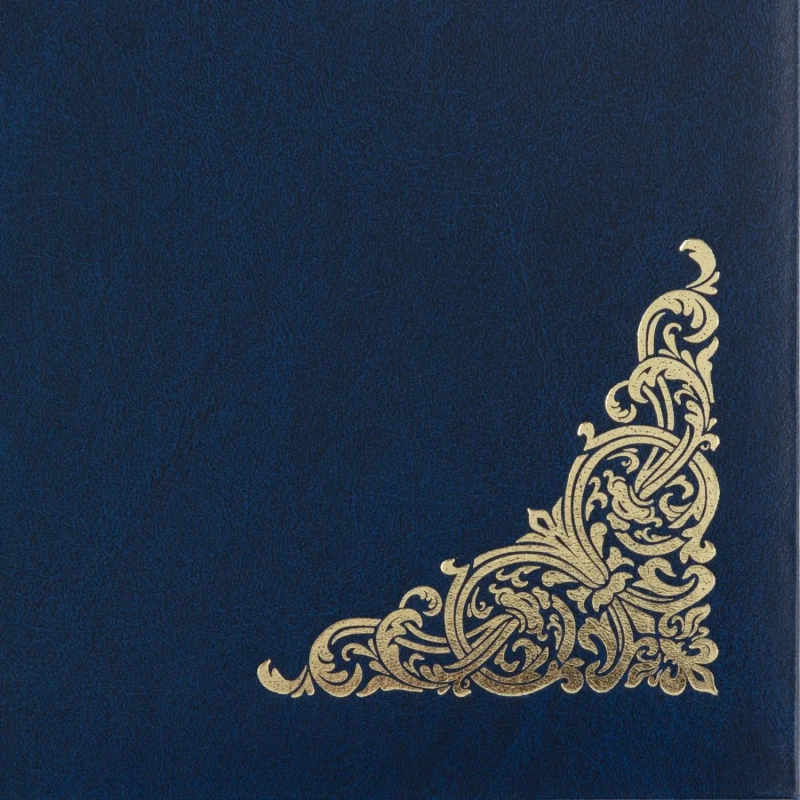 Папка адресная бумвинил А4 (объемная) Поздравляем с виньеткой синяя