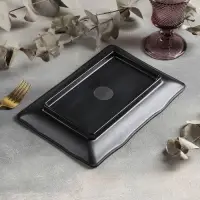 Блюдо для подачи &laquo;Чёрный Восток&raquo;, 25.5&times;17.2&times;3 см, пластик, чёрное