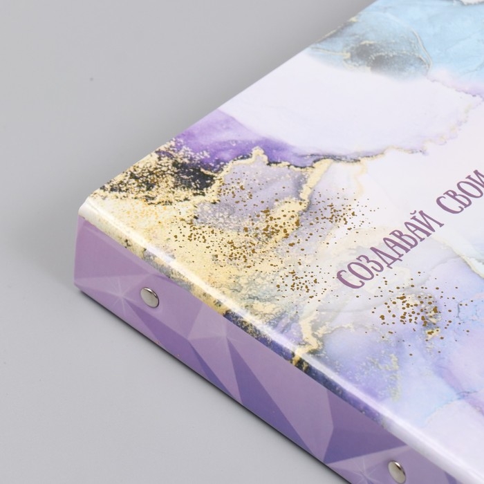 Фотоальбом 25 листов (наклейки+кольца)  Фотоальбом 25 листов (наклейки+кольца) "Создавай особенные моменты" золото 19х27х3 см