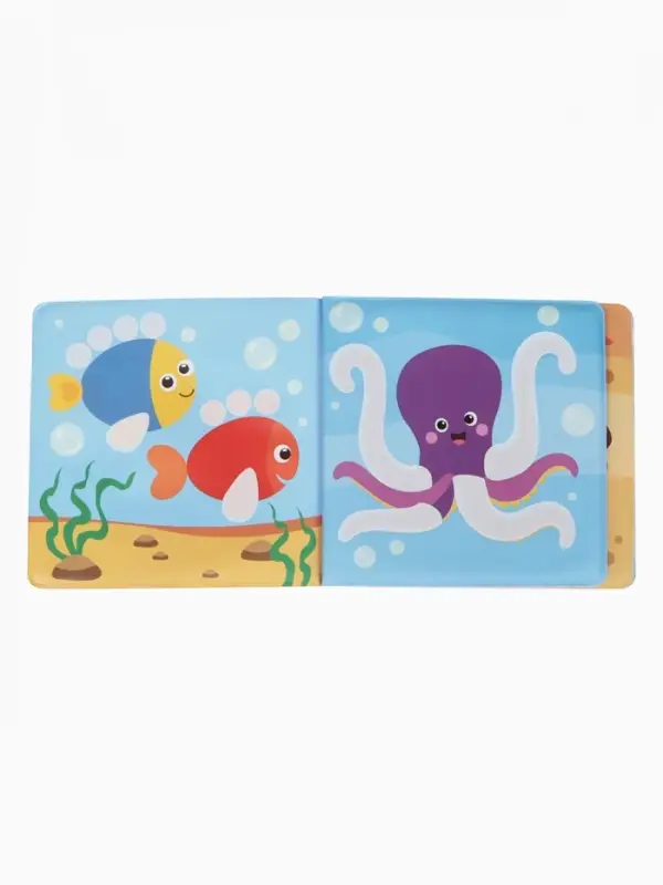 Книжка - игрушка для ванны Крошка Я &laquo;Рисуем пальчиками: морские животные&raquo;, водная раскраска