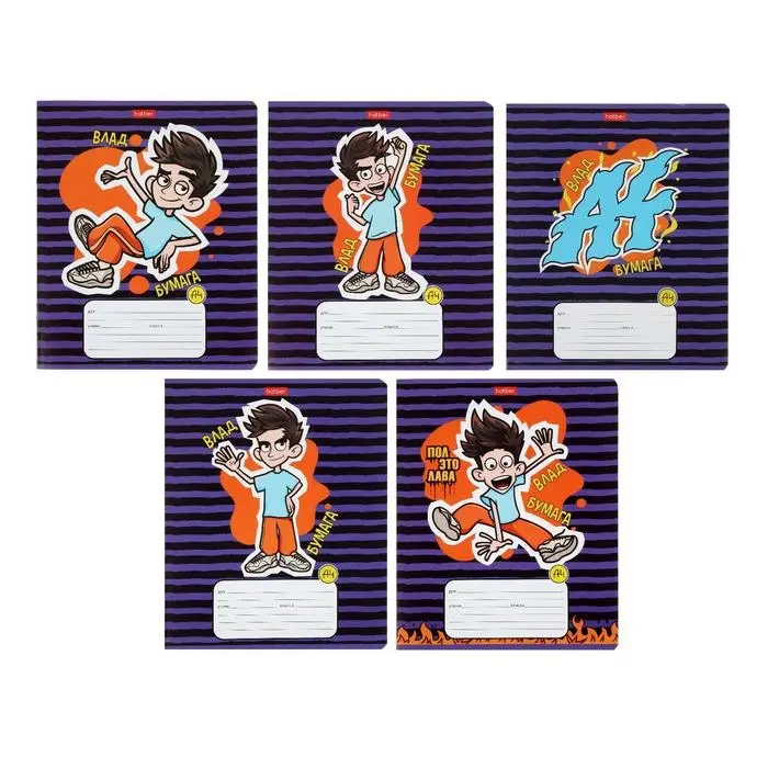 Тетрадь 12 листов, в линейку, &laquo;Влад Бумага&raquo;, обложка мелованный картон, блок офсет, МИКС