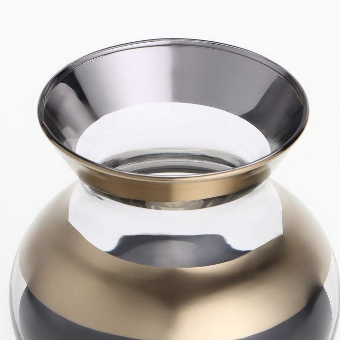 Ваза для цветов «Золото» стеклянная, прозрачная, 14,4 см, 700 мл. Ваза для цветов «Золото» стеклянная, прозрачная, 14,4 см, 700 мл.