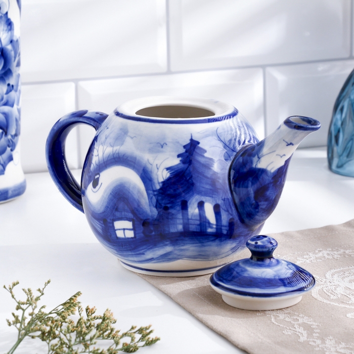 Чайник Чайник "Шар", сюжет, гжель