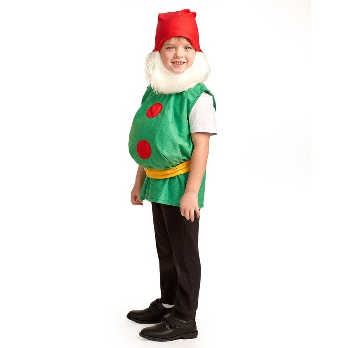 Карнавальный костюм «Гном», колпак, борода, безрукавка, набивной живот, пояс, 3-5 лет, рост 104-116 см Карнавальный костюм «Гном», колпак, борода, безрукавка, набивной живот, пояс, 3-5 лет, рост 104-116 см