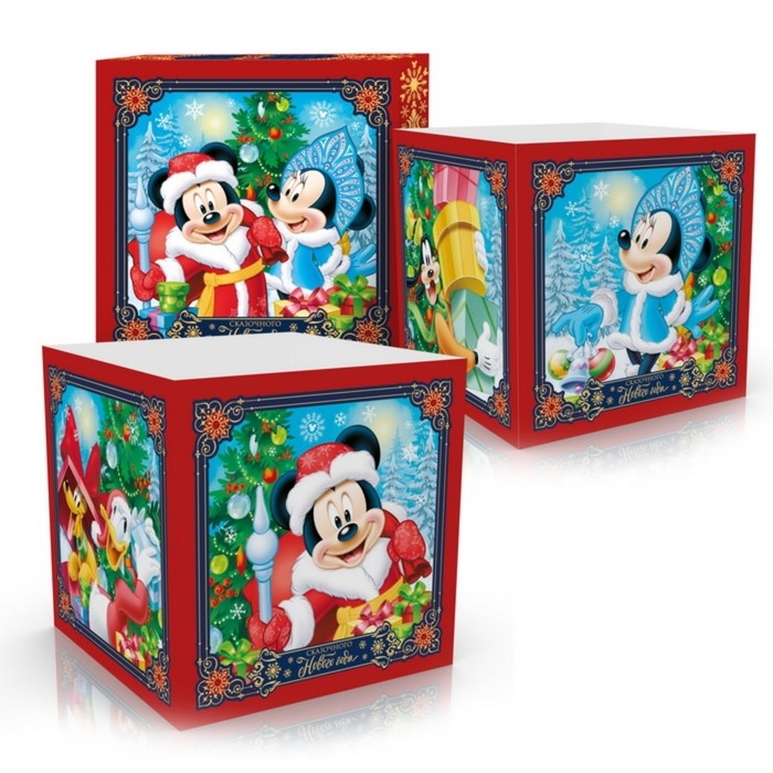 Коробка подарочная складная Коробка подарочная складная "Сказочного нового года", 30х30х30 см, Микки Маус