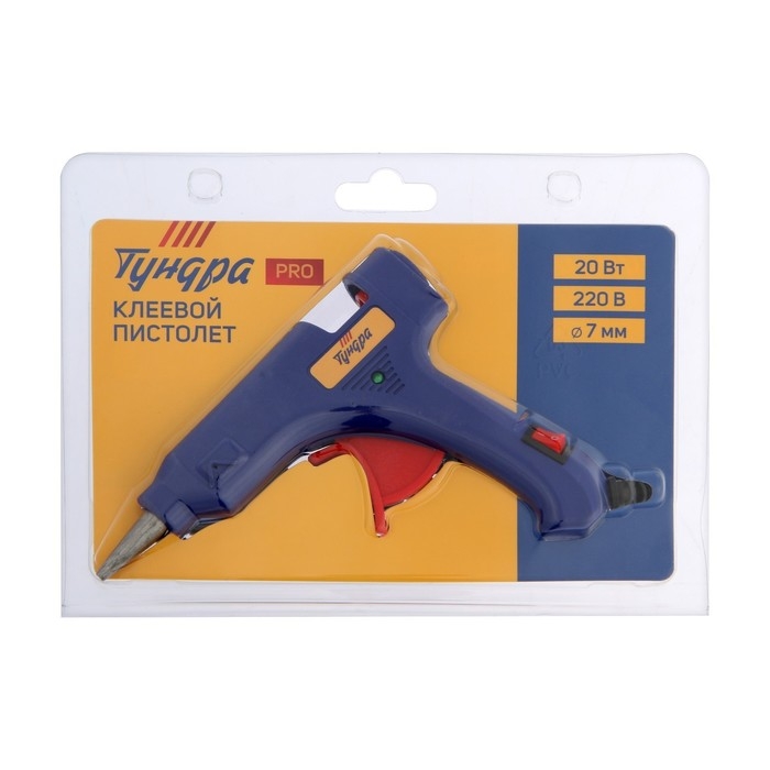 Клеевой пистолет ТУНДРА ВДОМ, 20 Вт, 220 В, выключатель, индикатор, антикапля, 1.2 м, 7 мм Клеевой пистолет ТУНДРА ВДОМ, 20 Вт, 220 В, выключатель, индикатор, антикапля, 1.2 м, 7 мм
