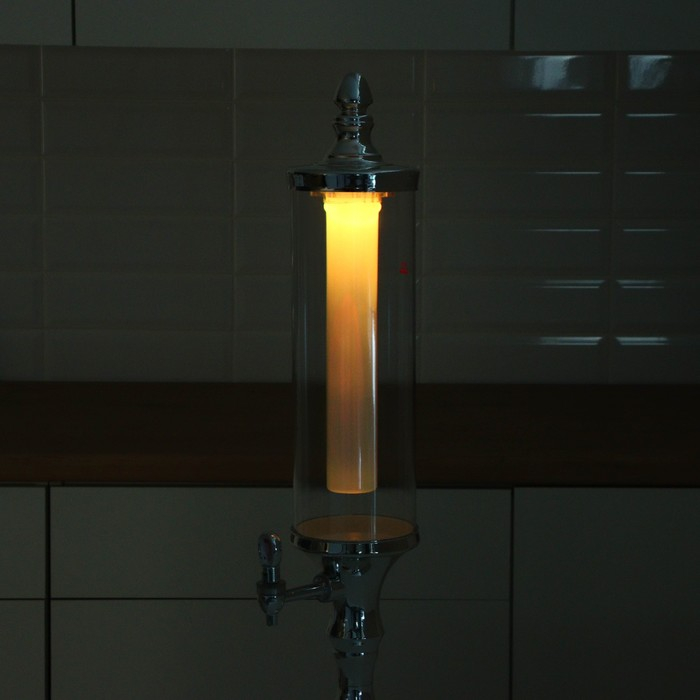 Башня пивная «Петронас», 3 л, колба с подсветкой, 2 батарейки, цвет металлик Башня пивная «Петронас», 3 л, колба с подсветкой, 2 батарейки, цвет металлик