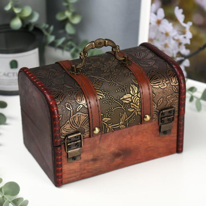 Шкатулка сундучок  Шкатулка сундучок "Цветущий сад" 11,5х18х12 см