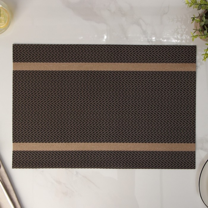 Салфетка сервировочная на стол Доляна «Рона», 45×30 см, цвет коричневый