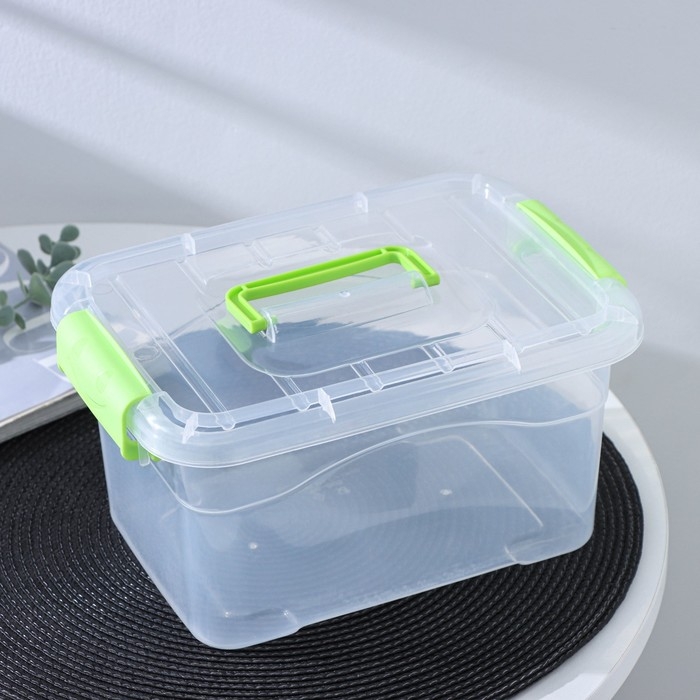 Контейнер для хранения пластиковый с крышкой «Дипломат», 25×17,5×13 см, цвет МИКС Контейнер для хранения пластиковый с крышкой «Дипломат», 25×17,5×13 см, цвет МИКС