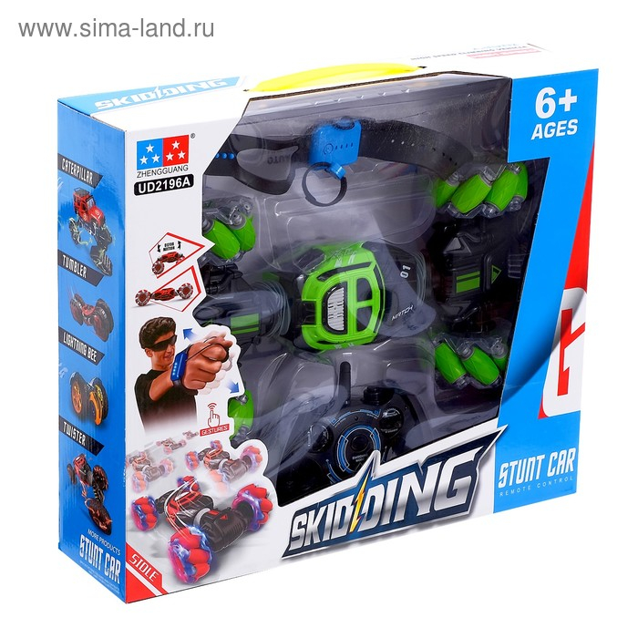 Машинка-перевёртыш HYPER SKIDDING с управлением жестами, свет, масштаб 1:16, цвет зелёный Машинка-перевёртыш HYPER SKIDDING с управлением жестами, свет, масштаб 1:16, цвет зелёный