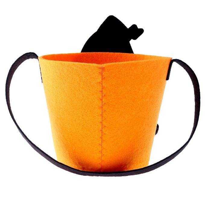 Корзинка декоративная &laquo; Призрак и тыква&raquo;, 12,5 &times; 12,5 &times; 25 см