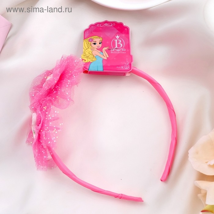 Ободок для волос  Ободок для волос "Единорог" 1 см, малиновый