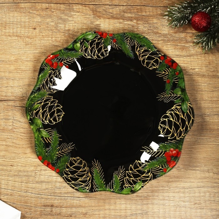 Новый год. Тарелка стеклянная &laquo;Зимние истории&raquo;, 23 см