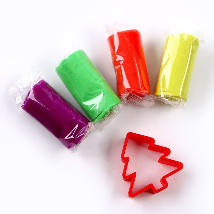 Тесто для лепки в банке 4 цвета по 25 г + формочка-каттер Тесто для лепки в банке 4 цвета по 25 г + формочка-каттер