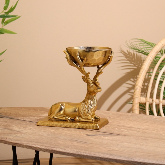 Подсвечник Подсвечник "Олень" алюминий 24х14х24 см