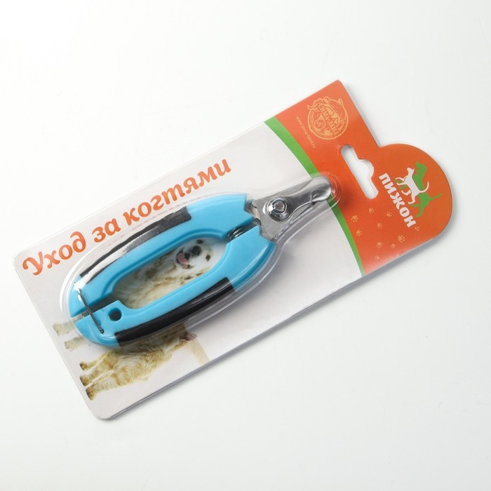 Когтерез боковой малый с закругленными резиновыми ручками,отверстие 8 мм,чёрный с голубым Когтерез боковой малый с закругленными резиновыми ручками,отверстие 8 мм,чёрный с голубым