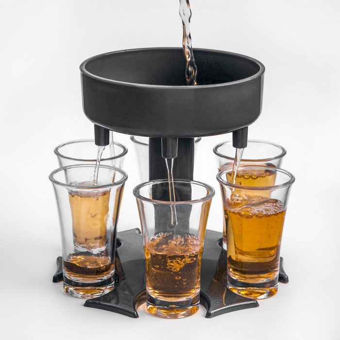 Рюмки набор  Рюмки набор "Налей всем сразу" 6 штук по 35 мл, горлышко d-10 см