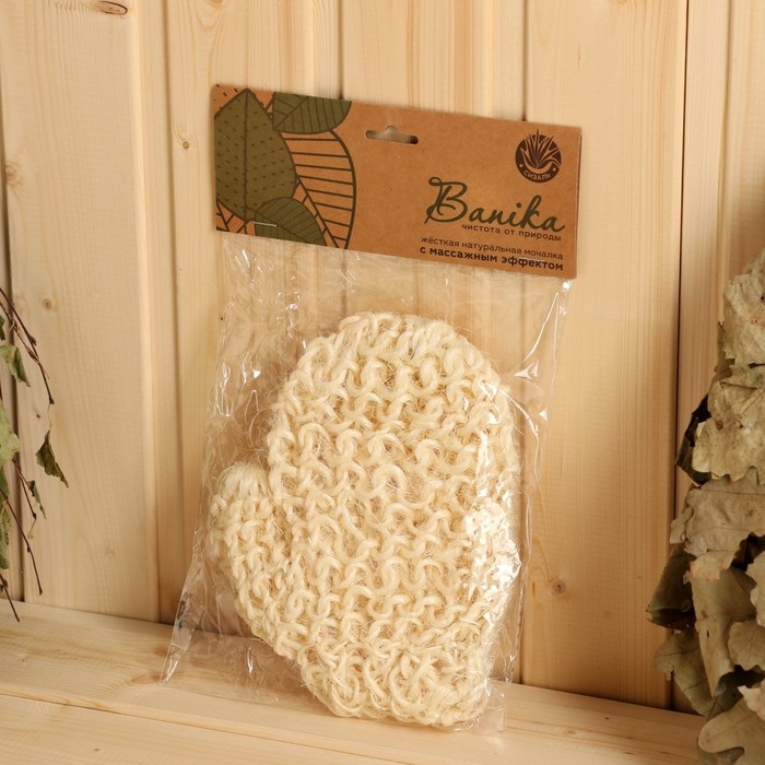 Мочалка банная Мочалка банная "Варежка", сизаль,
