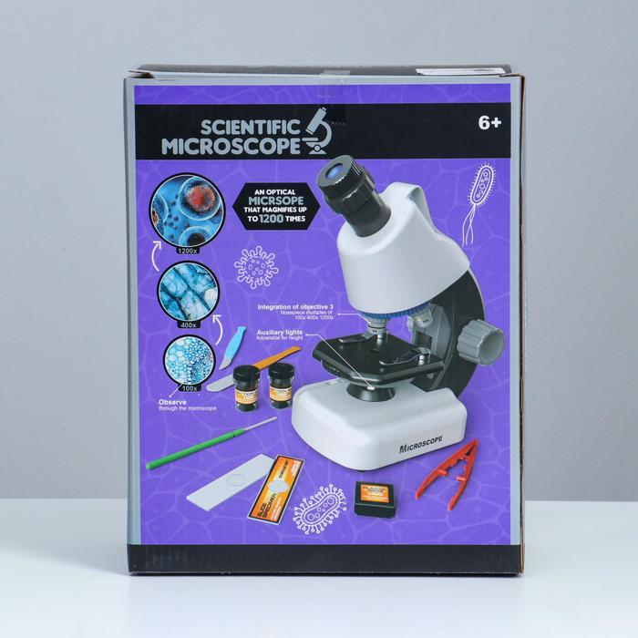 Микроскоп Микроскоп "Юный биолог" кратность до х1200, желтый, подсветка