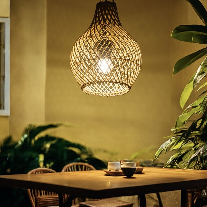 Светильник потолочный из ротанга Светильник потолочный из ротанга "Йоги" 1х120Вт, Е27, 20х20х25 см