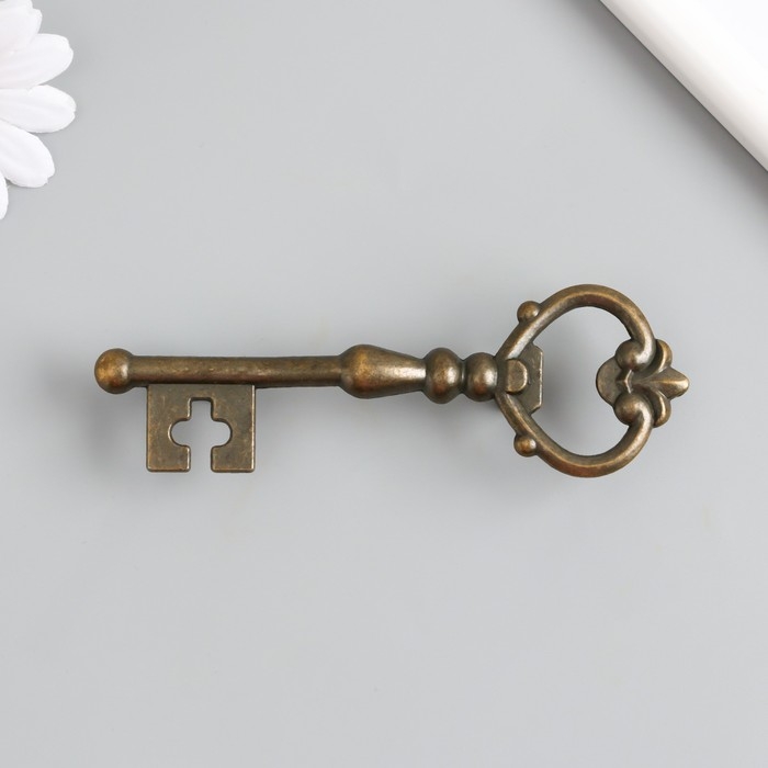 Ручка для шкатулки металл Ручка для шкатулки металл "Ключ" бронза 12х3,8х5,8 см
