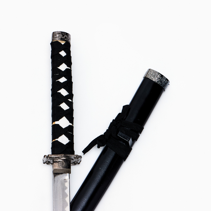 Сув. изделие катаны 3в1 на подставке, ножны дерево, черные глянец 54/81/100см, рукоять микс