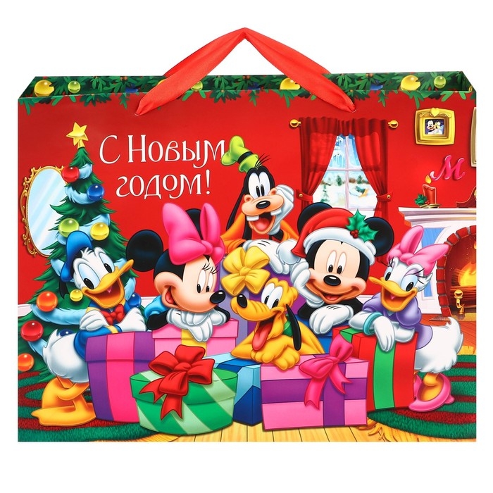 Новый год. Пакет подарочный, 31х40х11.5 см, упаковка, Микки Маус Новый год. Пакет подарочный, 31х40х11.5 см, упаковка, Микки Маус