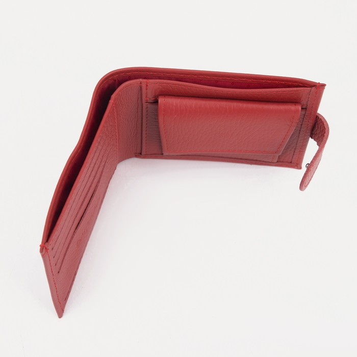 Кошелёк женский на кнопке, цвет красный