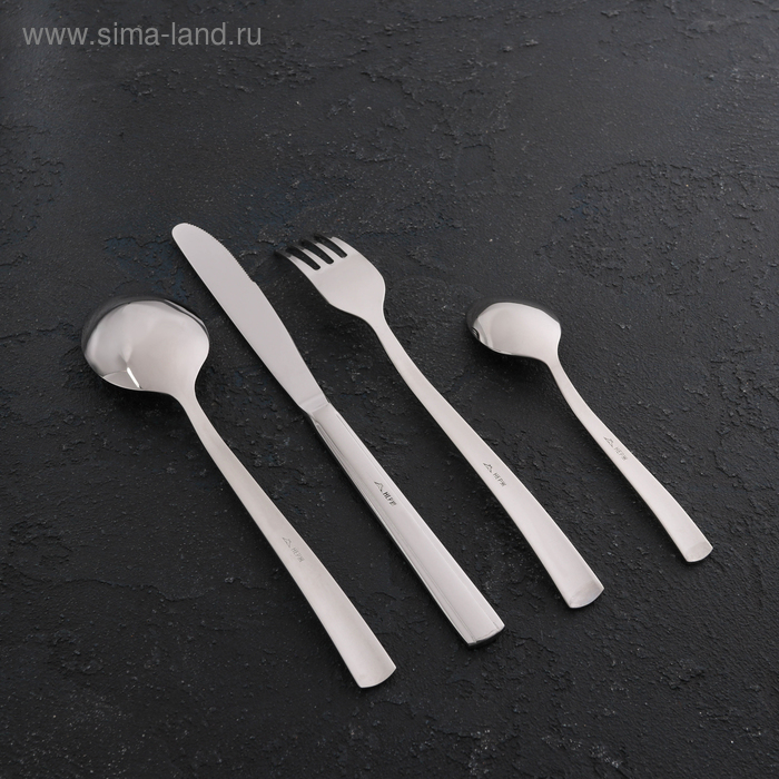 Набор столовый &laquo;Торжество&raquo;, толщина 2 мм, декоративная коробка, 48 предметов, цвет серебряный