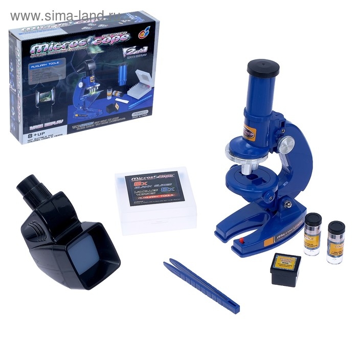 Микроскоп детский «Юный исследователь» 2 в 1, с подсветкой, сменным дисплеем и аксессуарами Микроскоп детский «Юный исследователь» 2 в 1, с подсветкой, сменным дисплеем и аксессуарами