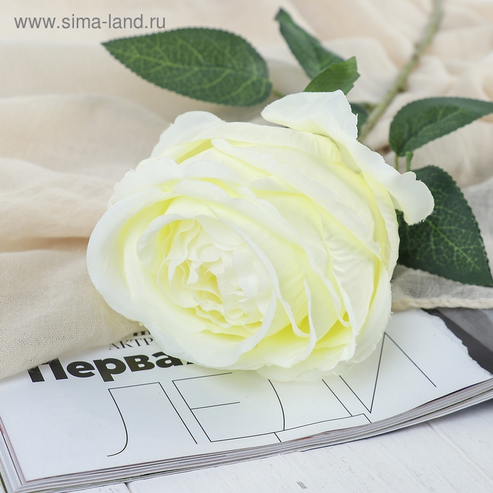 Цветы искусственные  Цветы искусственные "Роза Охара" 8,5х56 см, белый