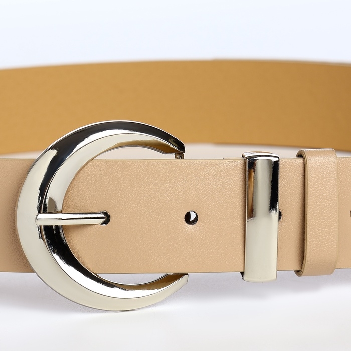 Ремень женский, ширина 3,3 см, винт, пряжка металл, цвет бежевый Ремень женский, ширина 3,3 см, винт, пряжка металл, цвет бежевый