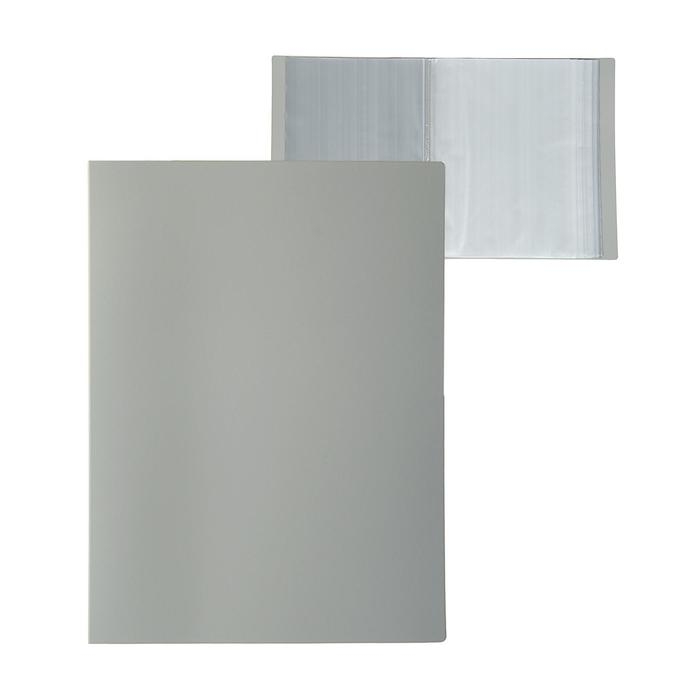 Папка с 100 вкладышами А4, 700 мкм, Calligrata, текстура Папка с 100 вкладышами А4, 700 мкм, Calligrata, текстура "песок", серая