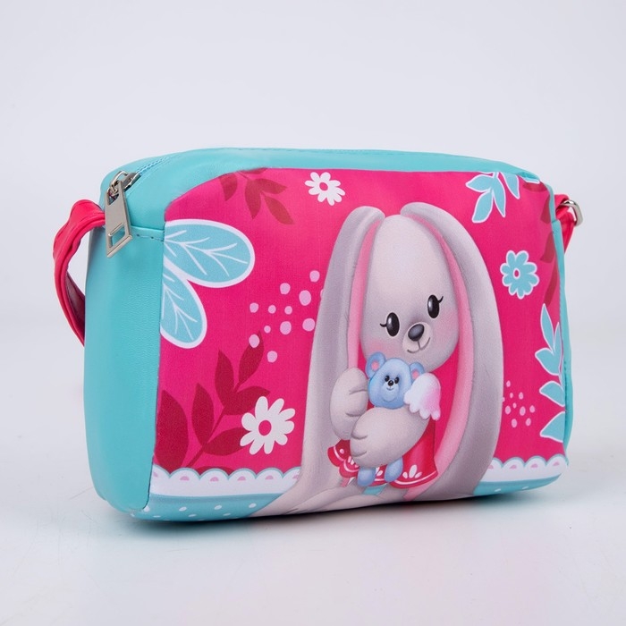 Сумка детская для девочки «Кролик с игрушкой» из эко-кожи, на ремешке, 15х12х3 см Сумка детская для девочки «Кролик с игрушкой» из эко-кожи, на ремешке, 15х12х3 см