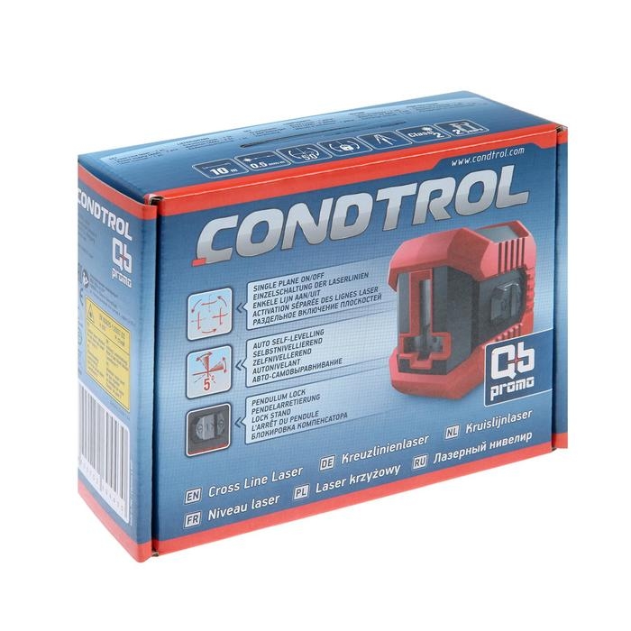 Лазерный нивелир CONDTROL QB Promo 1-2-142, 10 м, ±0.5 мм/м, резьба 1/4 Лазерный нивелир CONDTROL QB Promo 1-2-142, 10 м, ±0.5 мм/м, резьба 1/4"