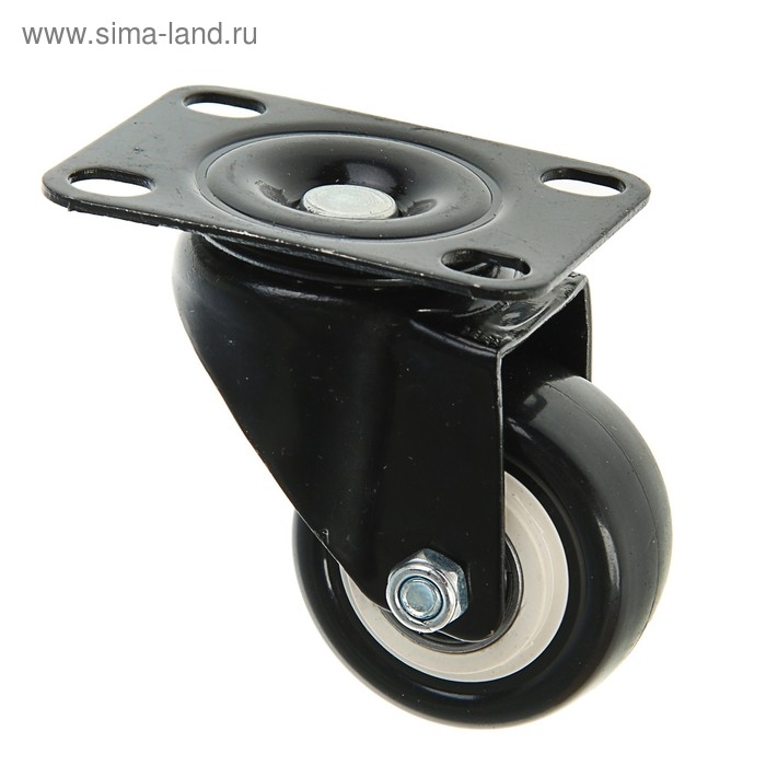Колесо мебельное, d=50 мм, без тормоза, черное Колесо мебельное, d=50 мм, без тормоза, черное