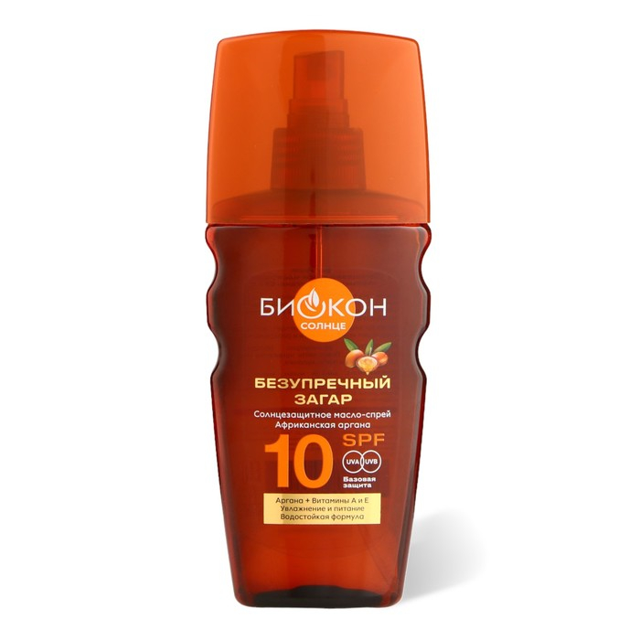 Масло-спрей активатор загара Биокон SPF-10 с аргановым маслом 99%, 160 мл Масло-спрей активатор загара Биокон SPF-10 с аргановым маслом 99%, 160 мл