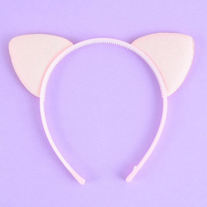 Ободок для волос детский с ушками «Кошечка», персиковый Ободок для волос детский с ушками «Кошечка», персиковый