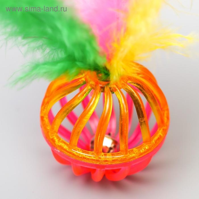 Набор из 2 шариков  Набор из 2 шариков "Завитушки с пером", каждый 4 см, микс цветов