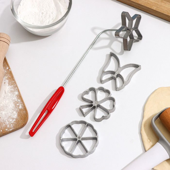 Набор форм для хвороста Доляна, 4 шт, d=7 см, цвет серебристый Набор форм для хвороста Доляна, 4 шт, d=7 см, цвет серебристый