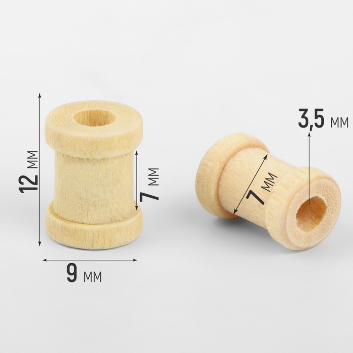 Набор деревянных катушек без покрытия, 50 шт, d = 0,9 × 1,2 см Набор деревянных катушек без покрытия, 50 шт, d = 0,9 × 1,2 см
