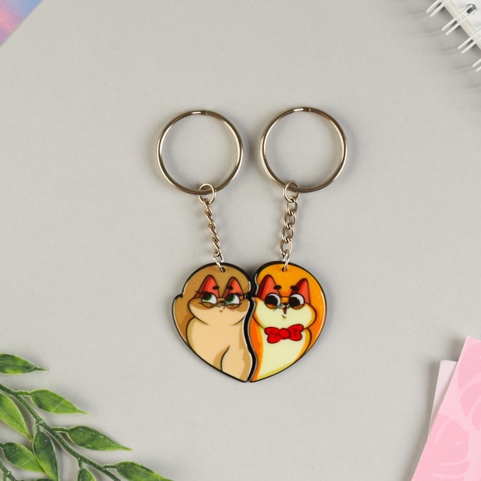 Брелок для ключей парный «Тому кого очень очень люблю», акриловый, 13,3 х 8