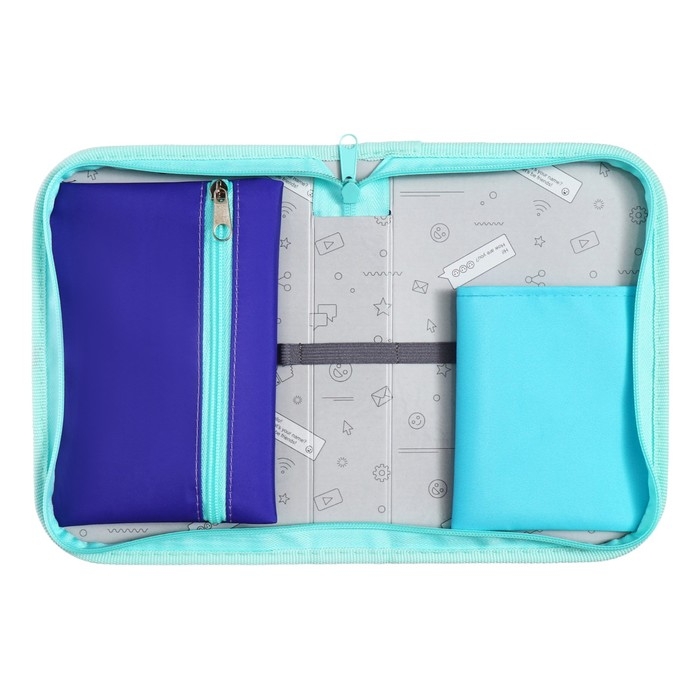 Пенал 1 секция 140 х 210 х 40 мм, откидной карман и косметичка, тканевый, Calligrata TOP Content  Пенал 1 секция 140 х 210 х 40 мм, откидной карман и косметичка, тканевый, Calligrata TOP Content "Сиба"