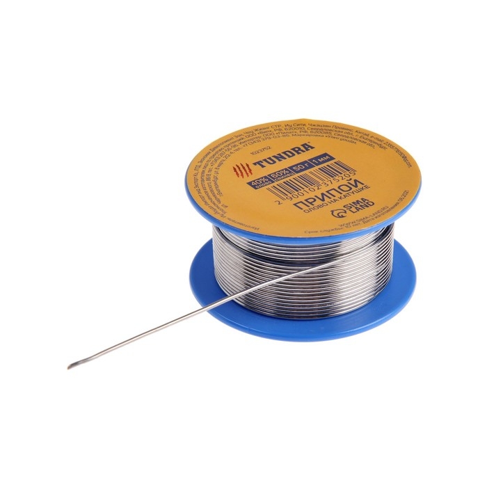 Припой ТУНДРА, ПОС 40, на катушке, 1 мм, 50 г Припой ТУНДРА, ПОС 40, на катушке, 1 мм, 50 г